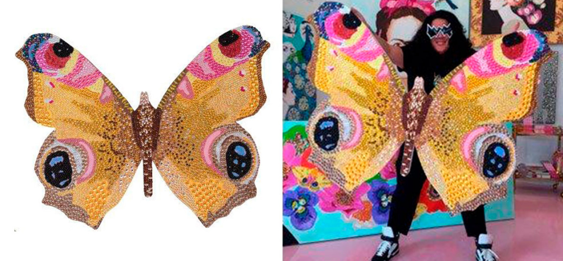 Картина “Yellow Bedazzled Butterfly Cut Out”