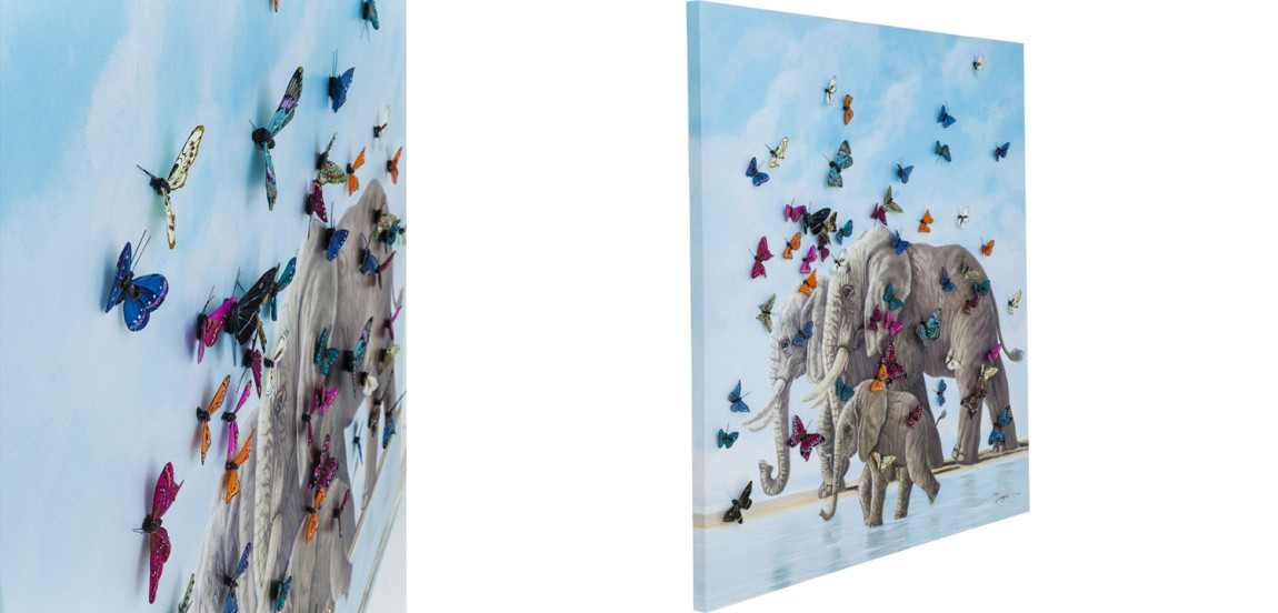 Картина Elephants with Butterflies painting