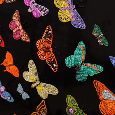 Картина ручная вышивка бисером Бабочки Butterflies and Light Bulb