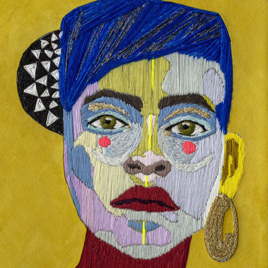 Картина с вышивкой Портрет wall panel People with the yellow ear 1
