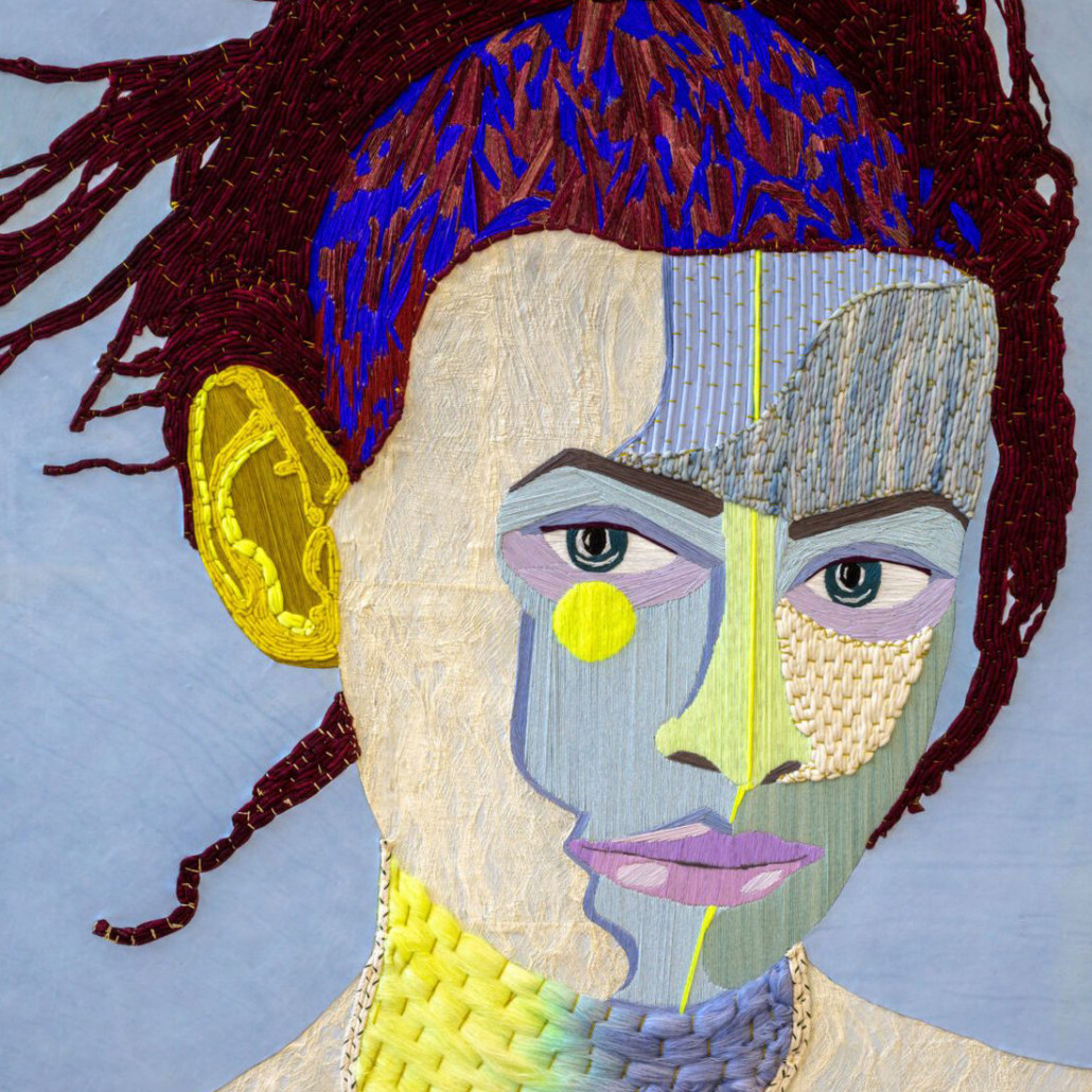 Картина с вышивкой Портрет wall panel People with the yellow ear 2