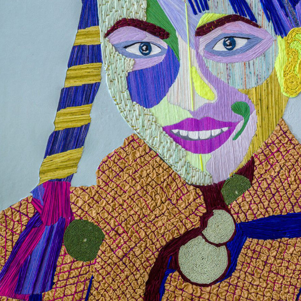 Картина с вышивкой Портрет wall panel People with the yellow ear 3