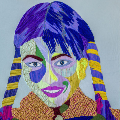 Картина с вышивкой Портрет wall panel People with the yellow ear 3