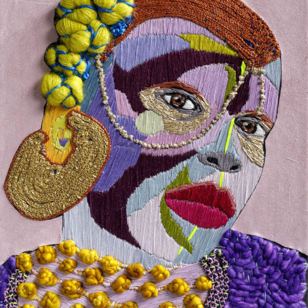 Картина с вышивкой Портрет wall panel People with the yellow ear 4