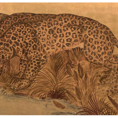 Картина с изображением Леопардов Leopards by stream