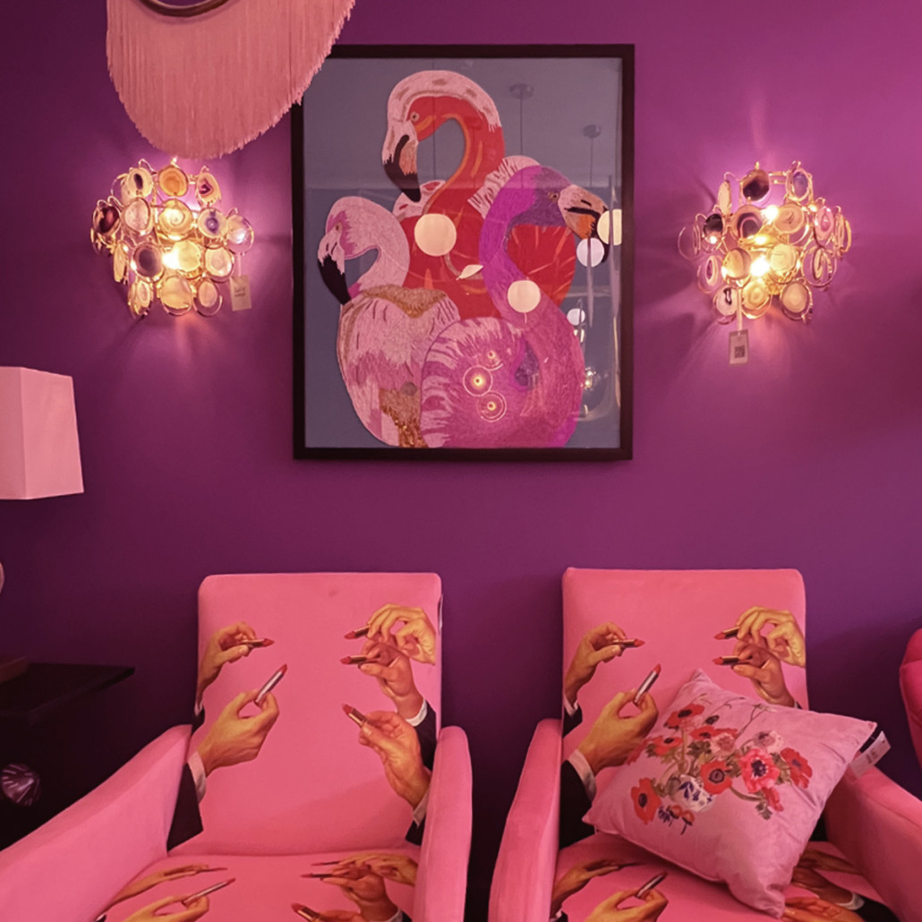 Картина Фламинго вышивка бисер Flamingo Beaded Wall Art
