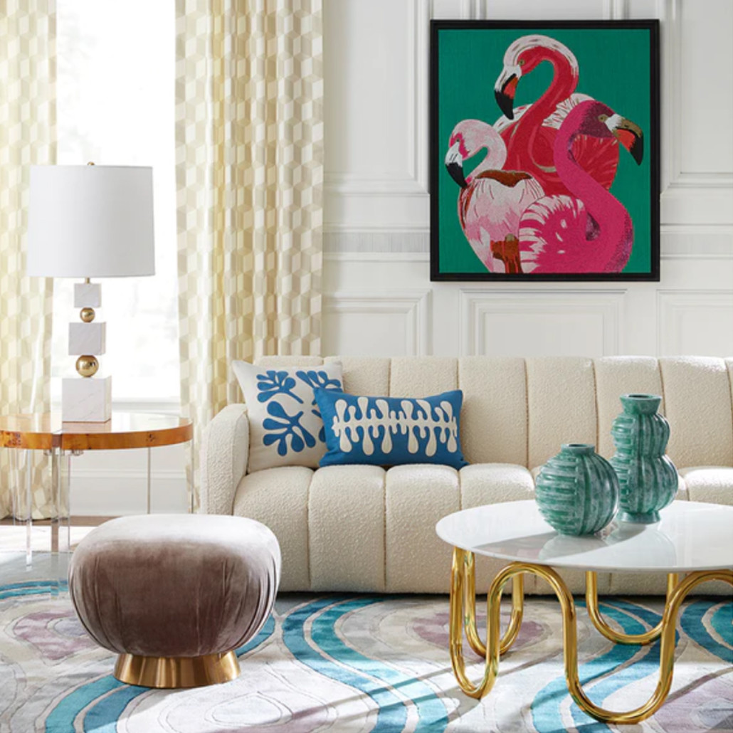 Картина Фламинго вышивка бисер Flamingo Beaded Wall Art