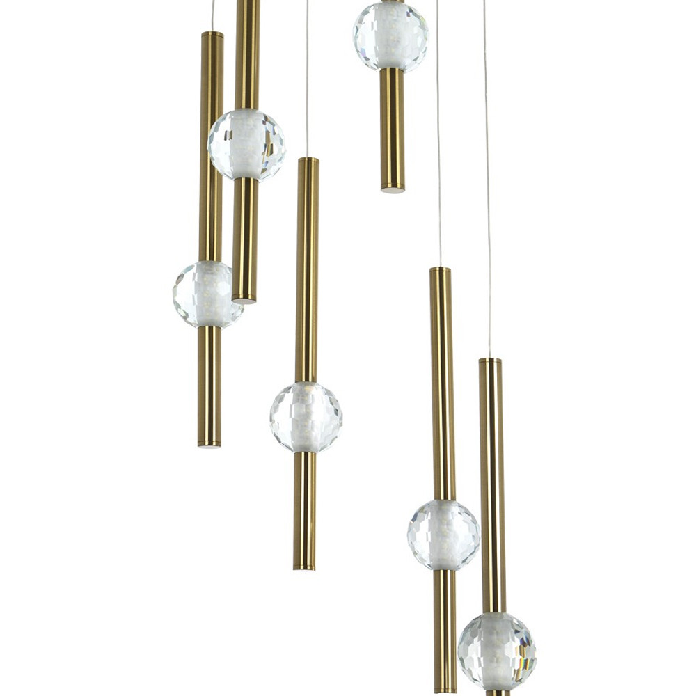 Каскадная люстра Celestin Spheres Brass Chandelier