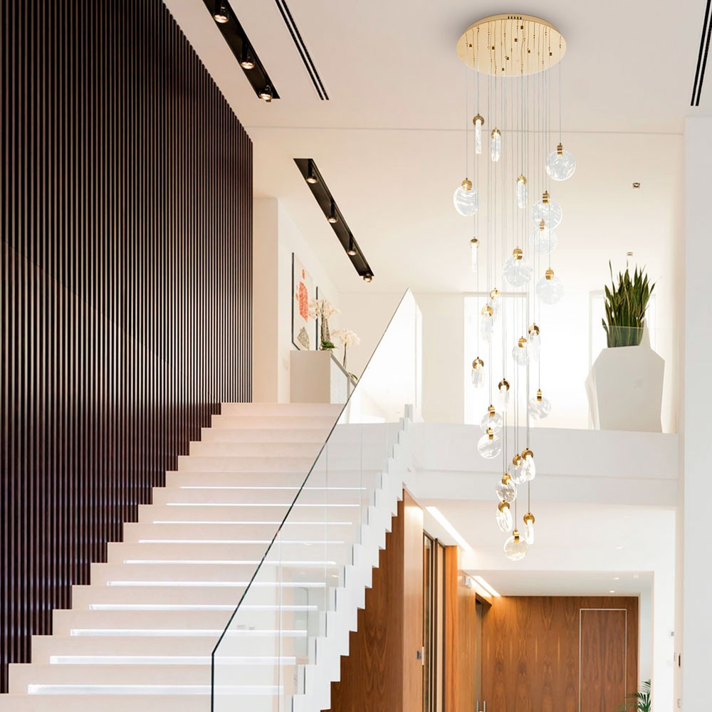 Каскадная люстра с плафонами в виде круглых пластин из хрусталя Esme Round Plates Chandelier 25