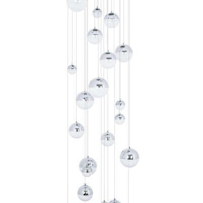 Каскадная люстра с плафонами в виде хрустальных сфер Esme Sphere Crystal Chrome Cascade Chandelier 25