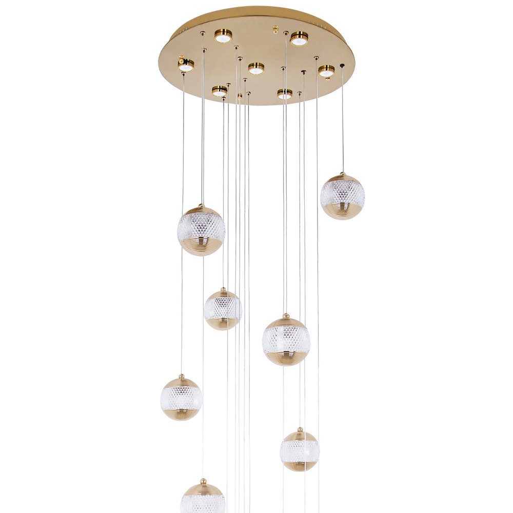 Каскадная люстра с сферическими плафонами из акрила Veva Lamps Chandelier