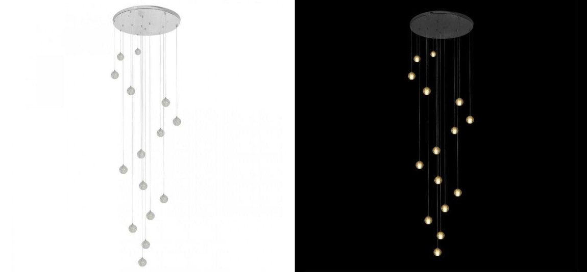 Каскадная Светодиодная Люстра Bocci 15 шаров Led Crystal Glass