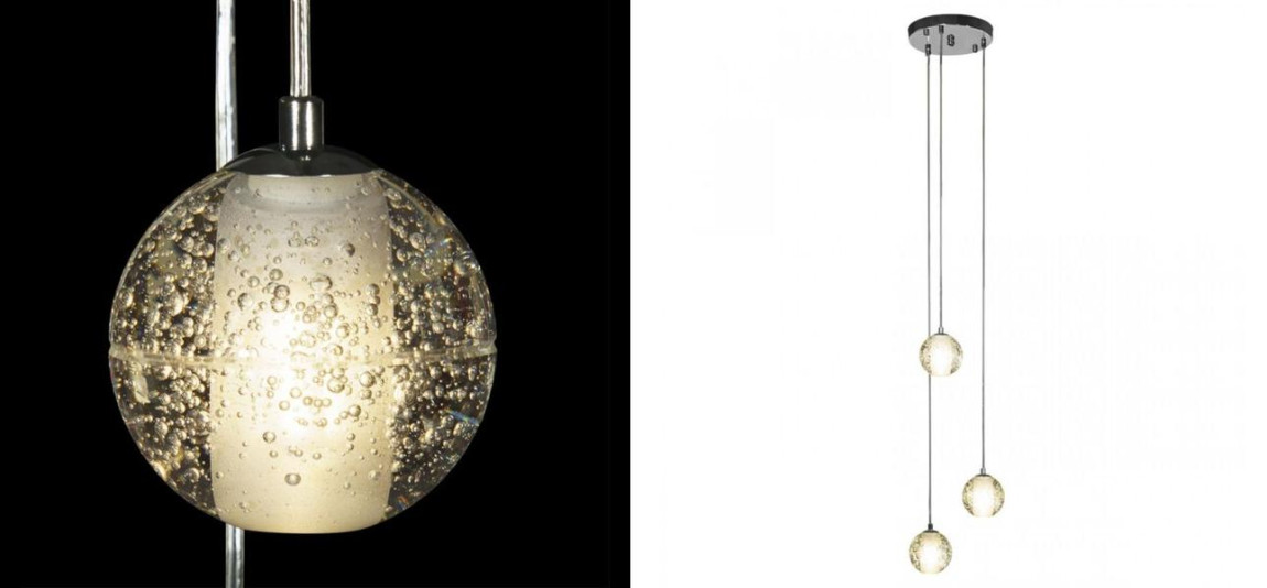 Каскадная Светодиодная Люстра Bocci 3 шара Led Crystal Glass