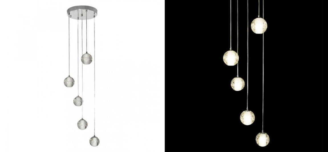 Каскадная Светодиодная Люстра Bocci 5 шаров Led Crystal Glass