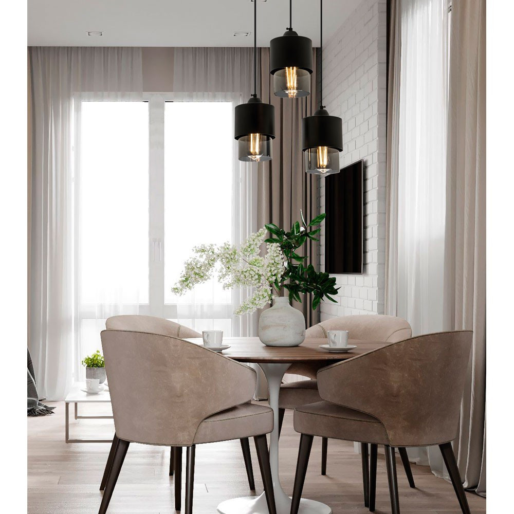 Каскадный светильник с 3-мя плафонами из дымчатого стекла Volta Flos Cascade Hanging Lamp