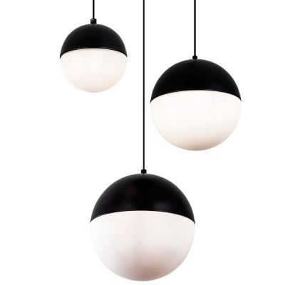 Каскадный светильник с 3-мя плафонами шары Ponzio Flos Cascade Trio Black Sphere Hanging Lamp
