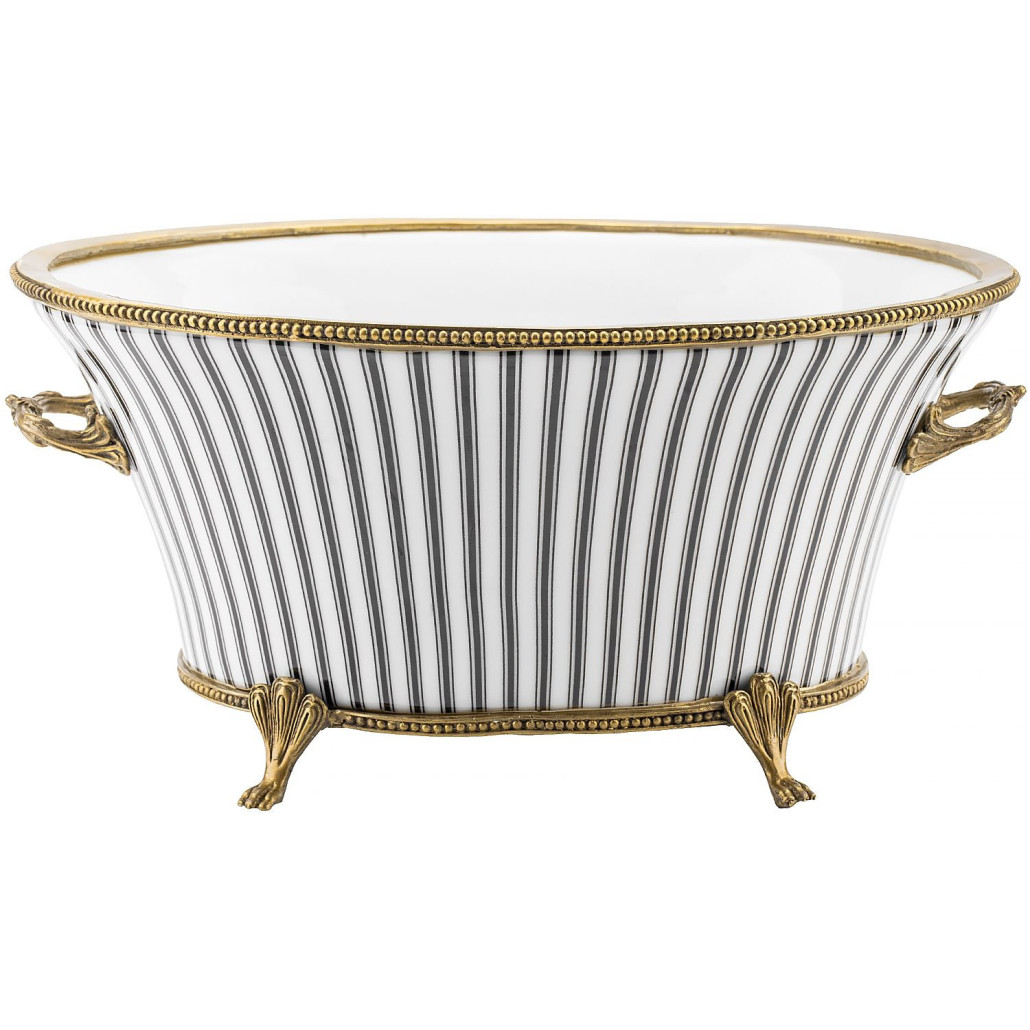 Кашпо Black white stripe