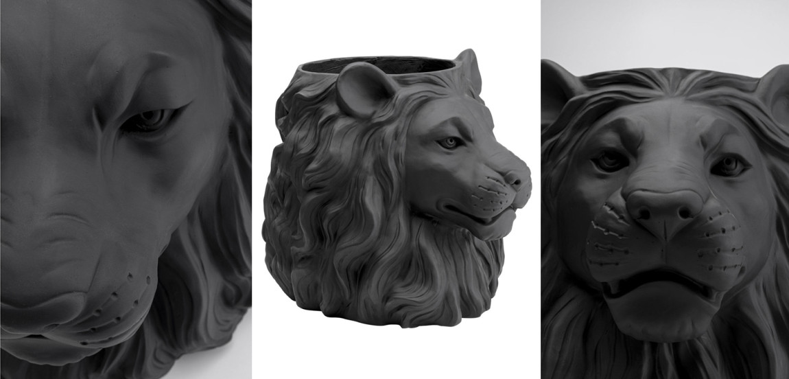 Кашпо Lion's Head black