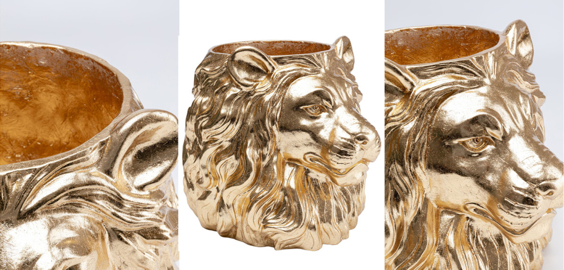 Кашпо Золотой Лев Lion's Head gold