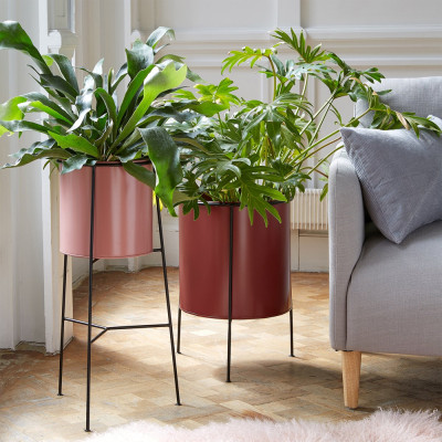 Кашпо из металла Elevated Planters красное