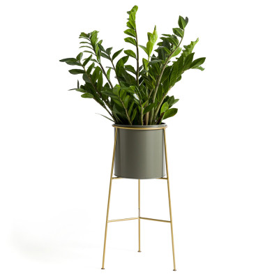 Кашпо из металла и латуни Elegance Elevated Planters оливковое