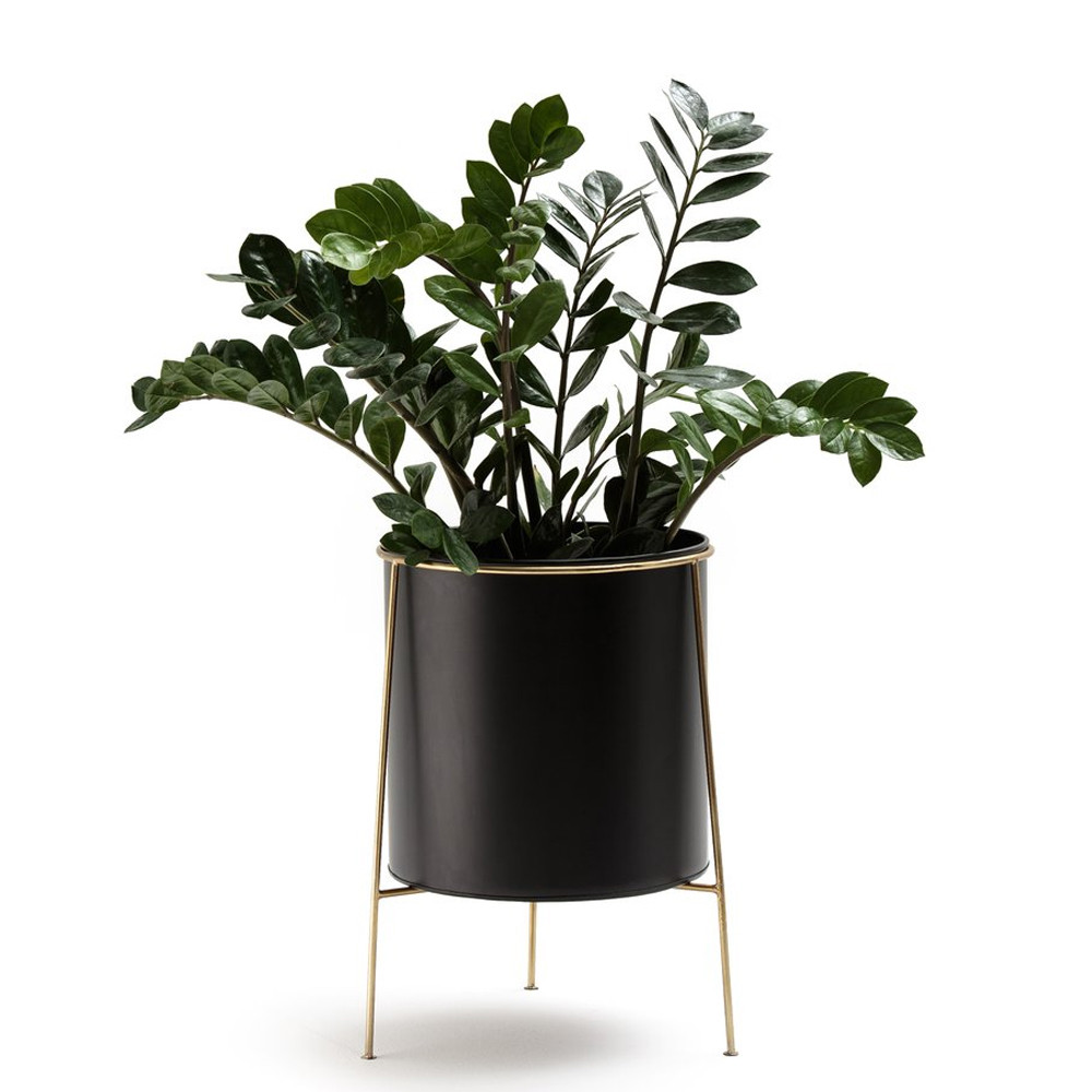 Кашпо из металла и латуни Elegance Elevated Planters черное