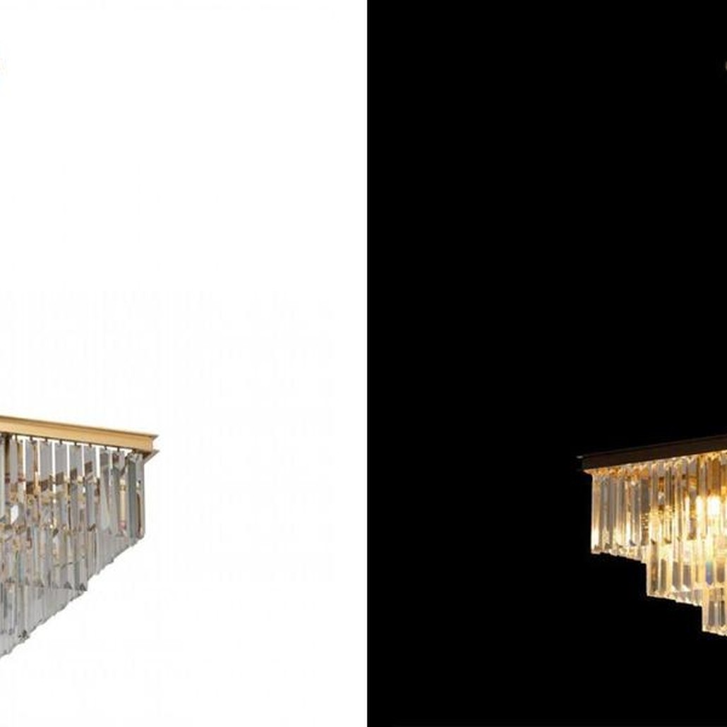 Квадратная Люстра Odeon GOLD iron Three Layers Прозрачное Стекло 50х50