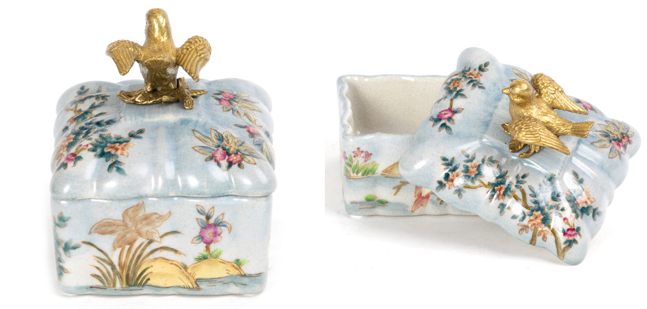 Квадратная фарфоровая шкатулка Blue Garden