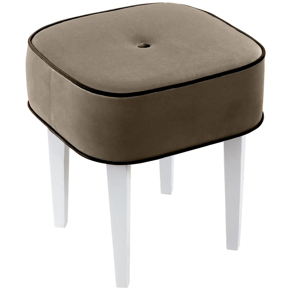 Квадратный мягкий пуф на белых ножках Winton Pouf Square