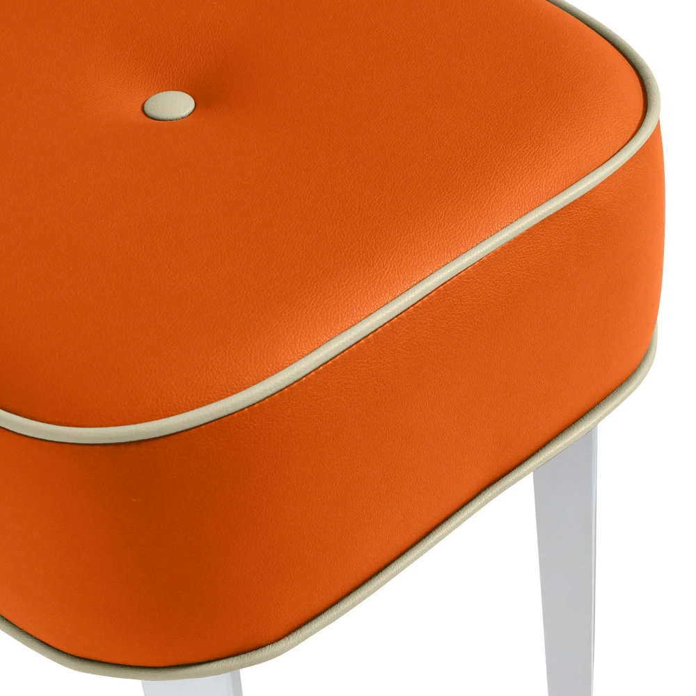 Квадратный мягкий пуф на белых ножках Winton Pouf Square