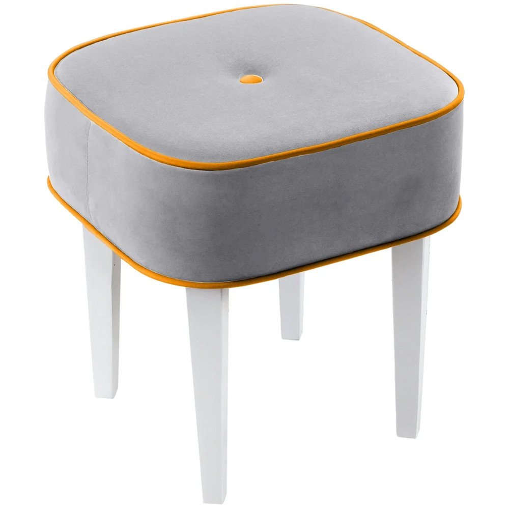 Квадратный мягкий пуф на белых ножках Winton Pouf Square