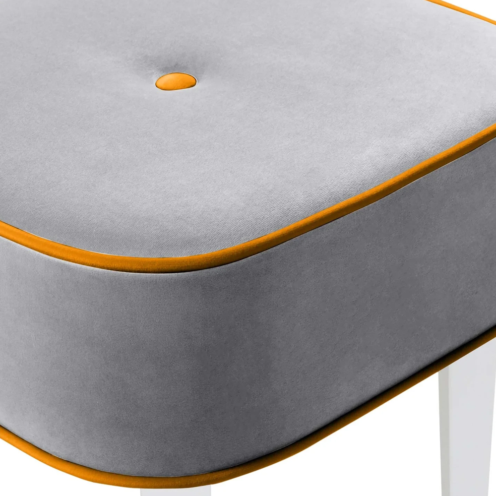 Квадратный мягкий пуф на белых ножках Winton Pouf Square