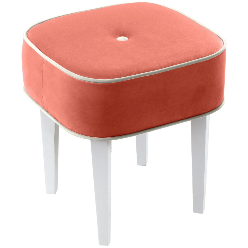 Квадратный мягкий пуф на белых ножках Winton Pouf Square