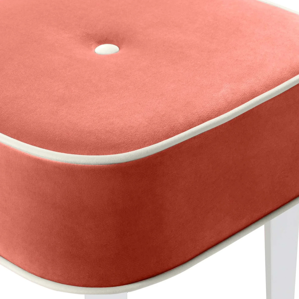 Квадратный мягкий пуф на белых ножках Winton Pouf Square