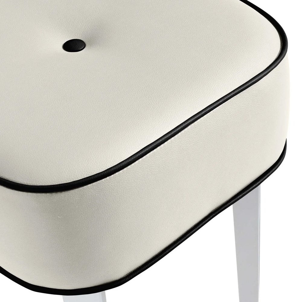 Квадратный мягкий пуф на белых ножках Winton Pouf Square