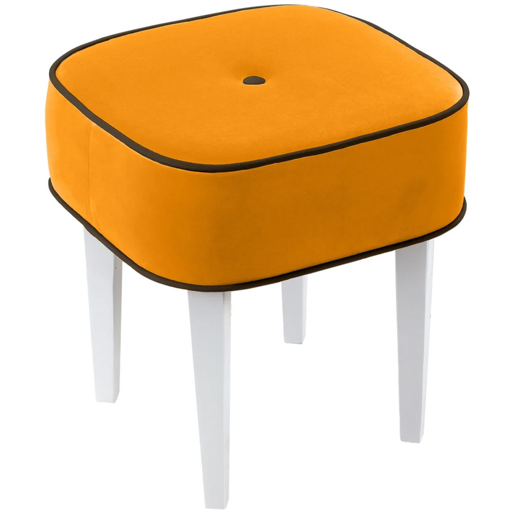 Квадратный мягкий пуф на белых ножках Winton Pouf Square
