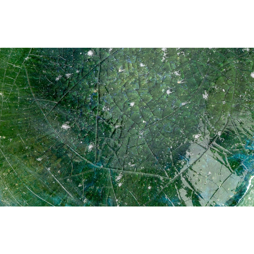 Керамический столик зеленый "Цилиндр"