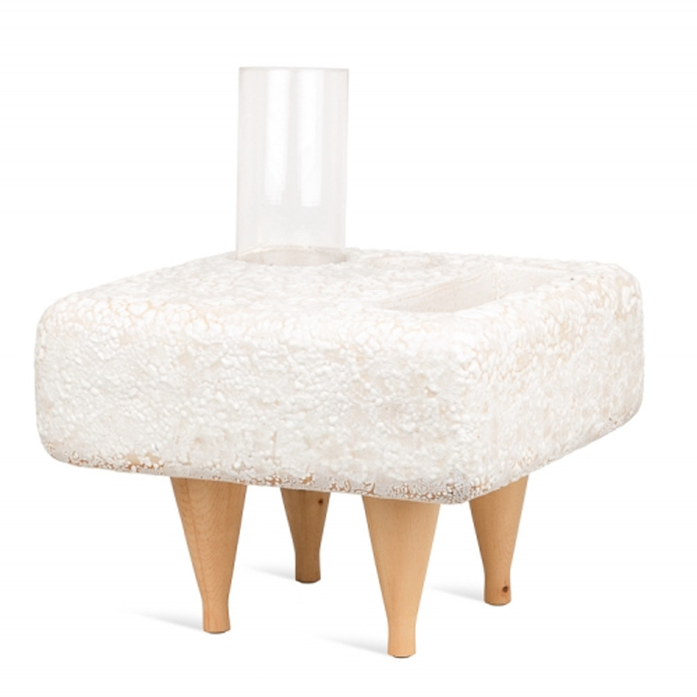 Керамический столик на деревянных ножках «Квадро»