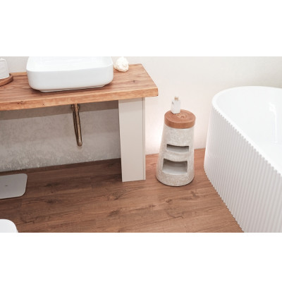 Керамический столик с деревянной столешницей "Пешка"