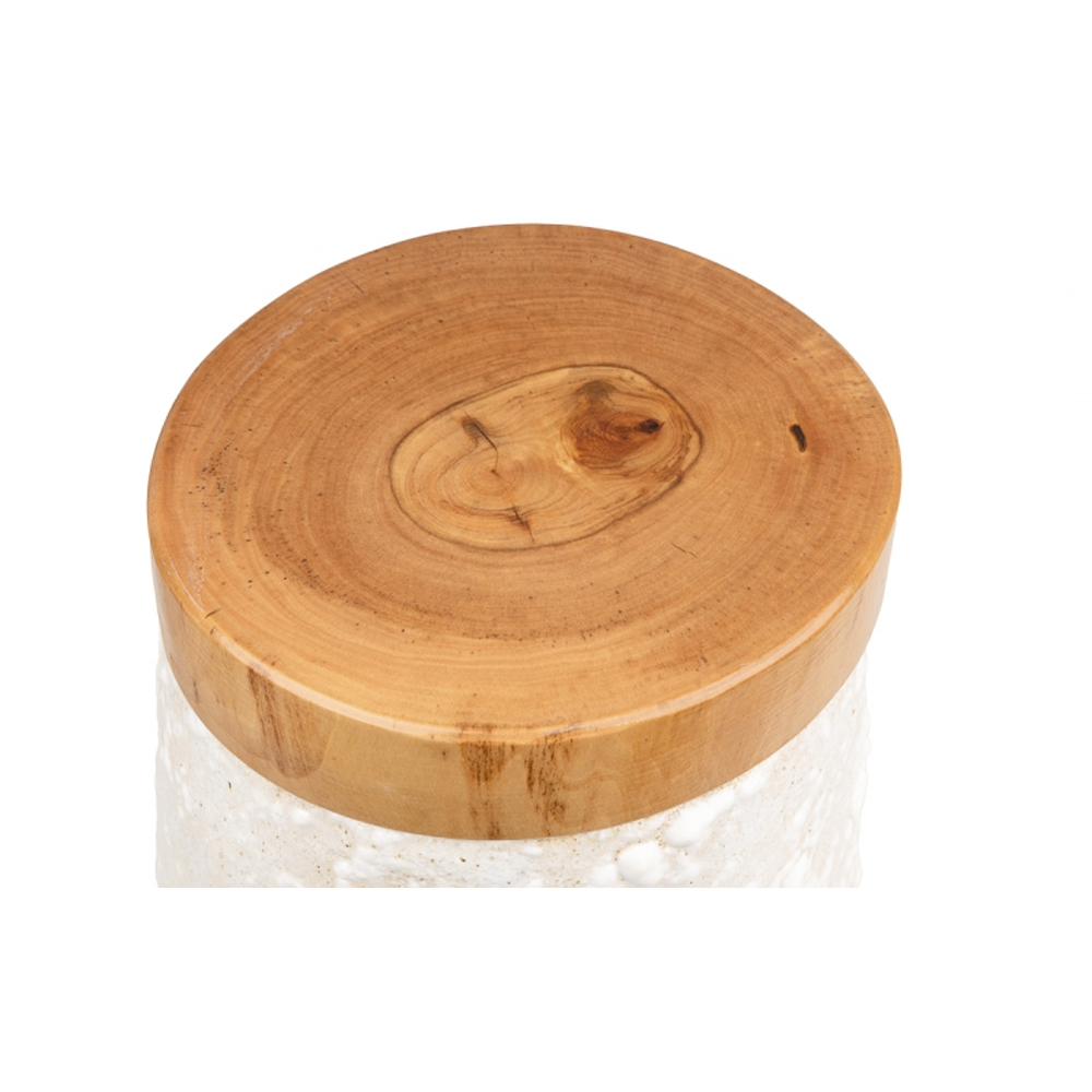 Керамический столик с деревянной столешницей "Пешка"