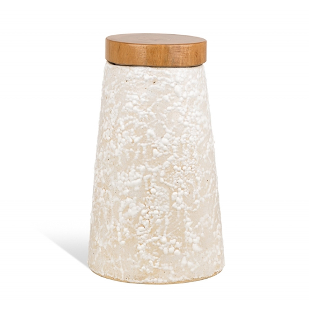 Керамический столик с деревянной столешницей "Пешка"