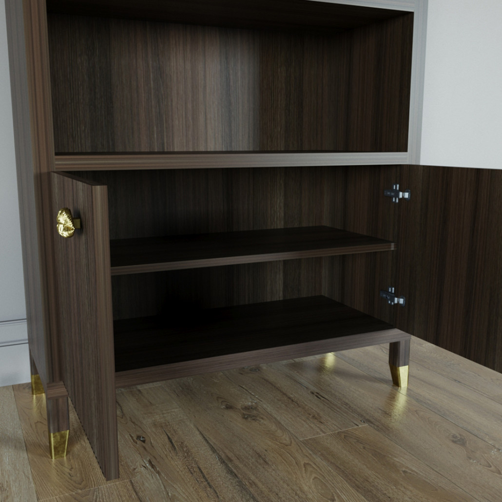 Книжный Стеллаж Elsa Dreams Walnut с задней стенкой