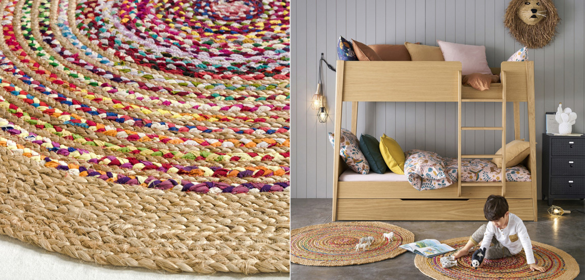 Ковер Round Multicolored Carpet джут и хлопок