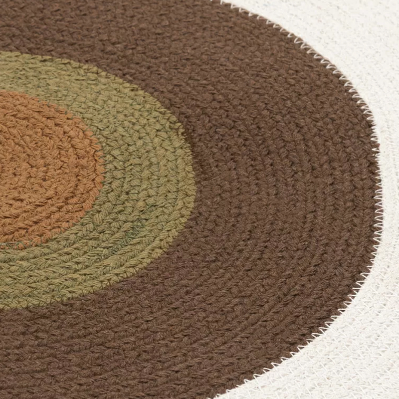 Ковер круглый из хлопка с контрастным узором Bullseye 150