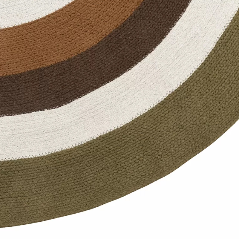 Ковер круглый из хлопка с контрастным узором Bullseye 150