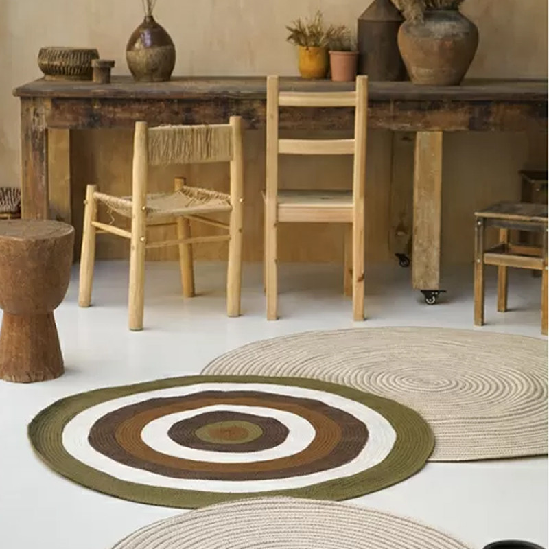 Ковер круглый из хлопка с контрастным узором Bullseye 150