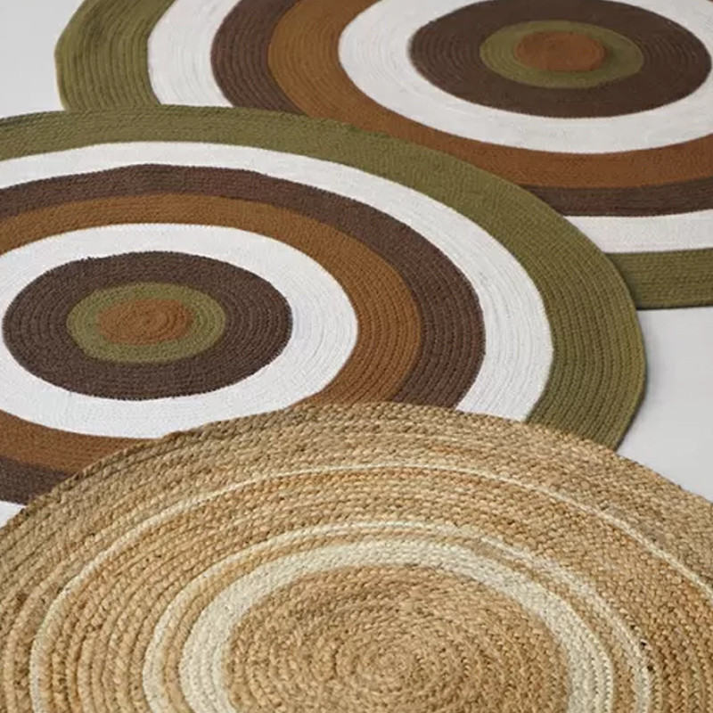 Ковер круглый из хлопка с контрастным узором Bullseye 150