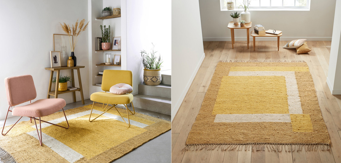 Ковер с бахромой Carpet Yellow 100% джут