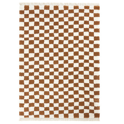 Ковер с шахматным принтом Chess Layout с эффектом шерсти
