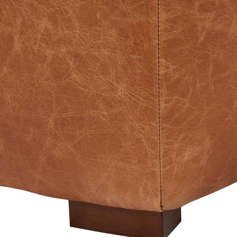 Кожаное модульное кресло коричневое без подлокотников с подушкой Coul Leather Modular Armchair